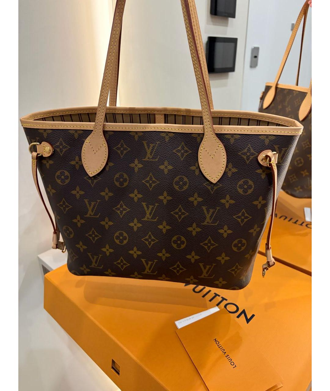 LOUIS VUITTON Коричневая сумка тоут из канвы, фото 6
