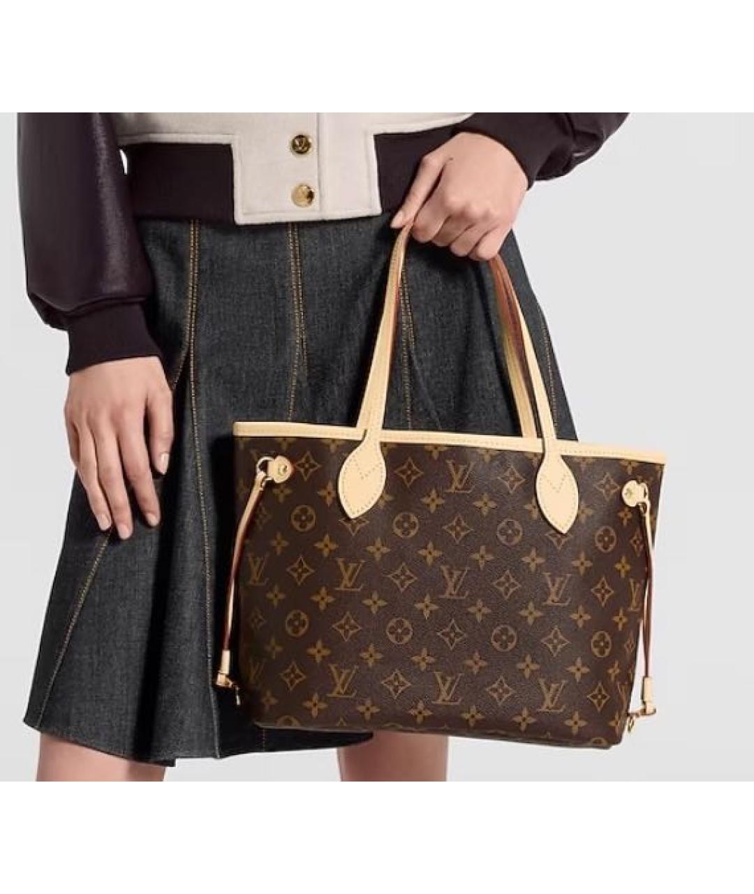 LOUIS VUITTON Коричневая сумка тоут из канвы, фото 2