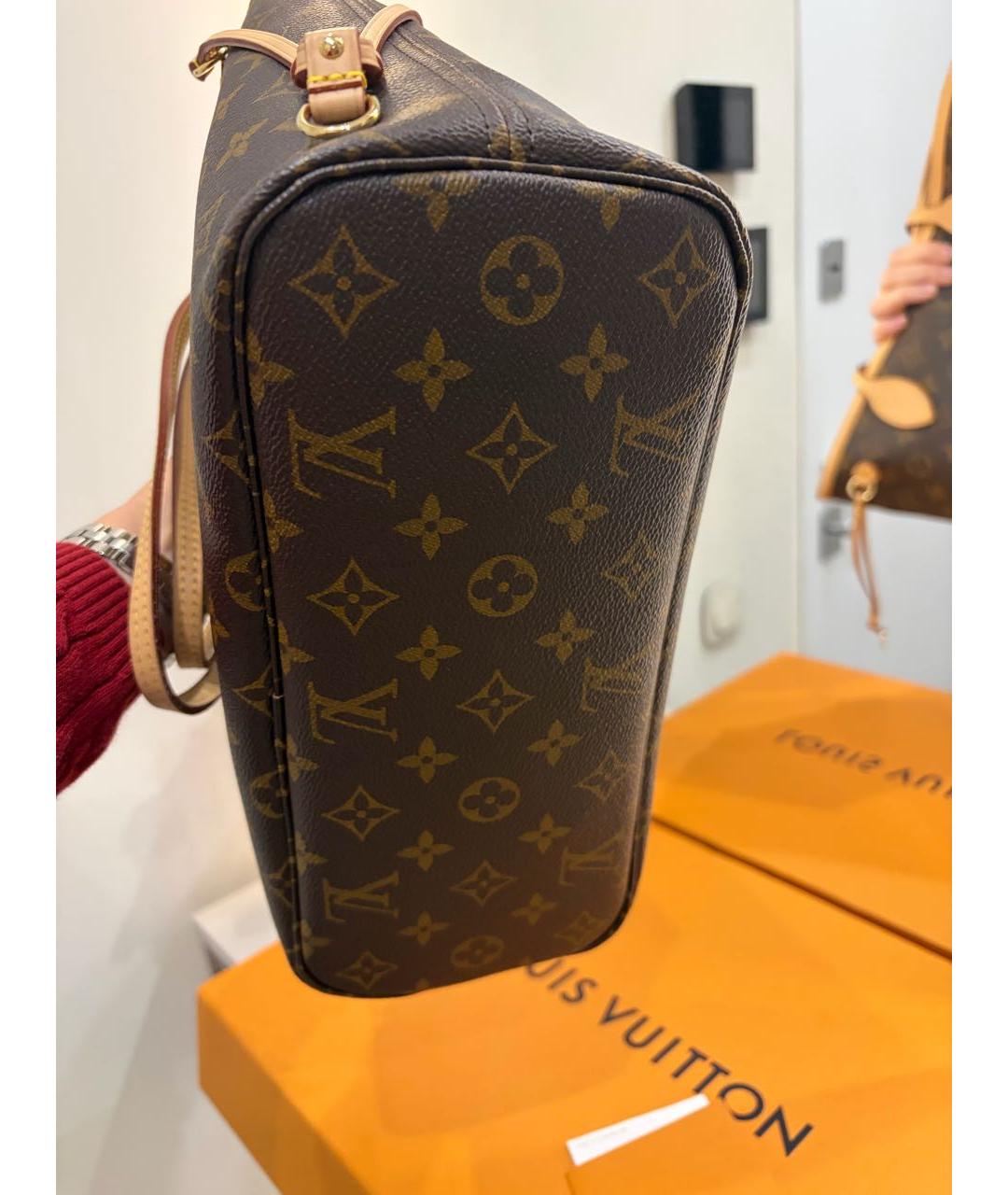 LOUIS VUITTON Коричневая сумка тоут из канвы, фото 4
