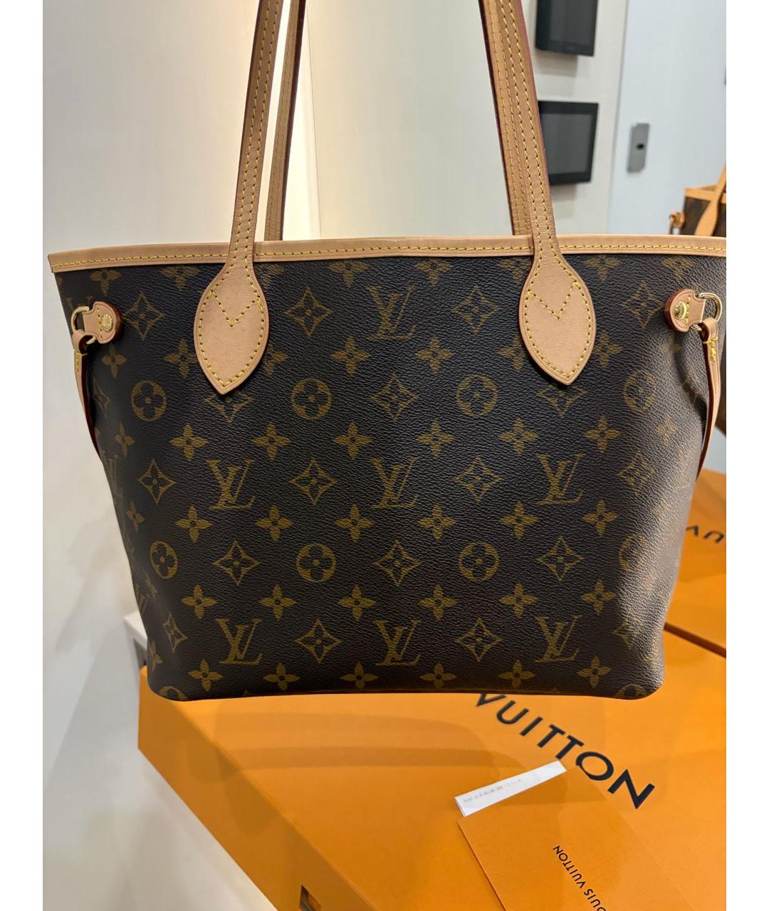 LOUIS VUITTON Коричневая сумка тоут из канвы, фото 3