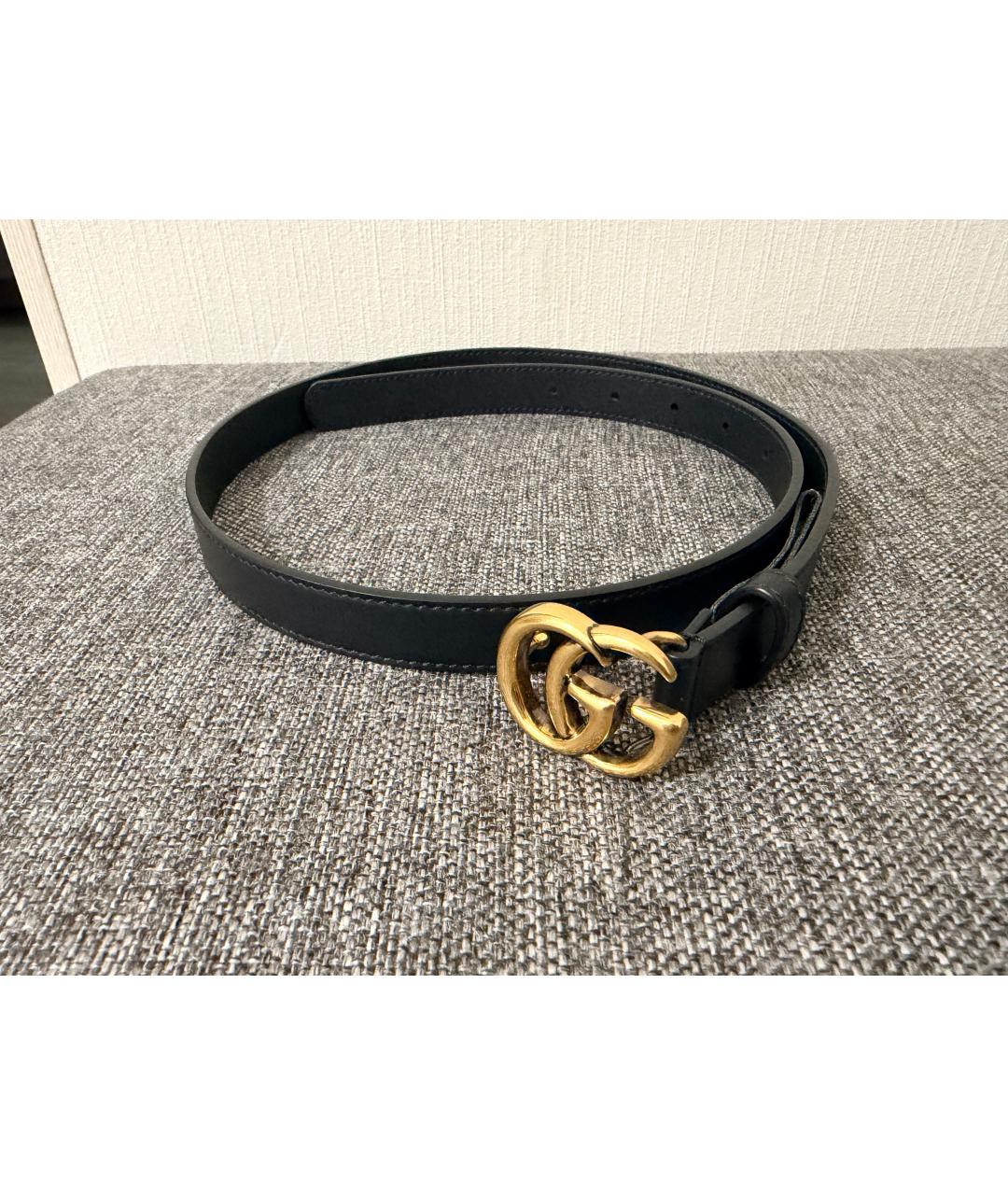 GUCCI Черный кожаный ремень, фото 4