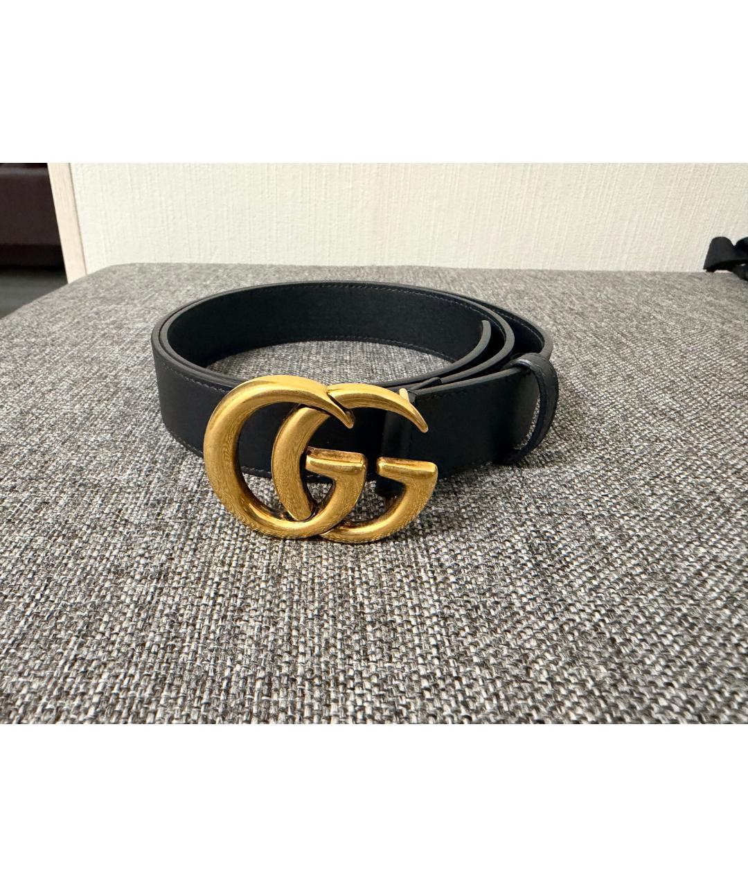 GUCCI Черный кожаный ремень, фото 4