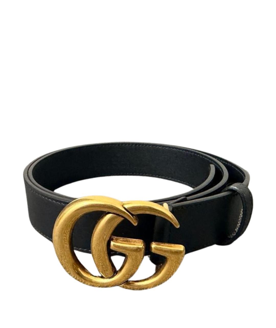 GUCCI Черный кожаный ремень, фото 1