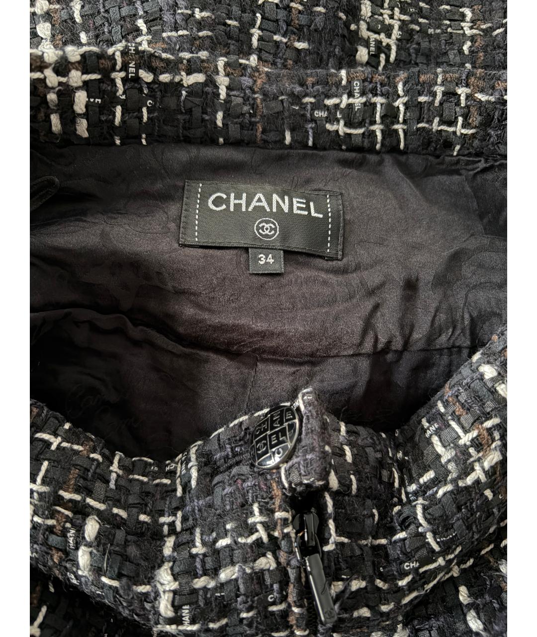 CHANEL Черная шелковая юбка миди, фото 6