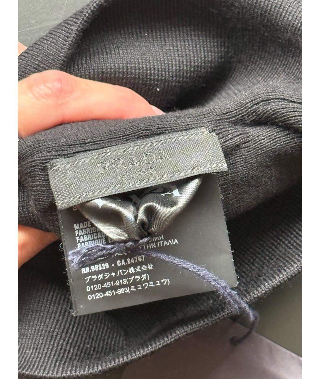PRADA Черная шерстяная шапка, фото 5
