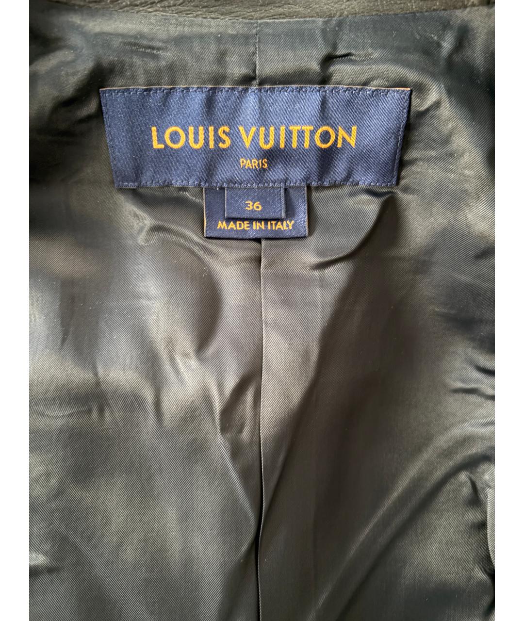 LOUIS VUITTON Черная кожаная куртка, фото 4
