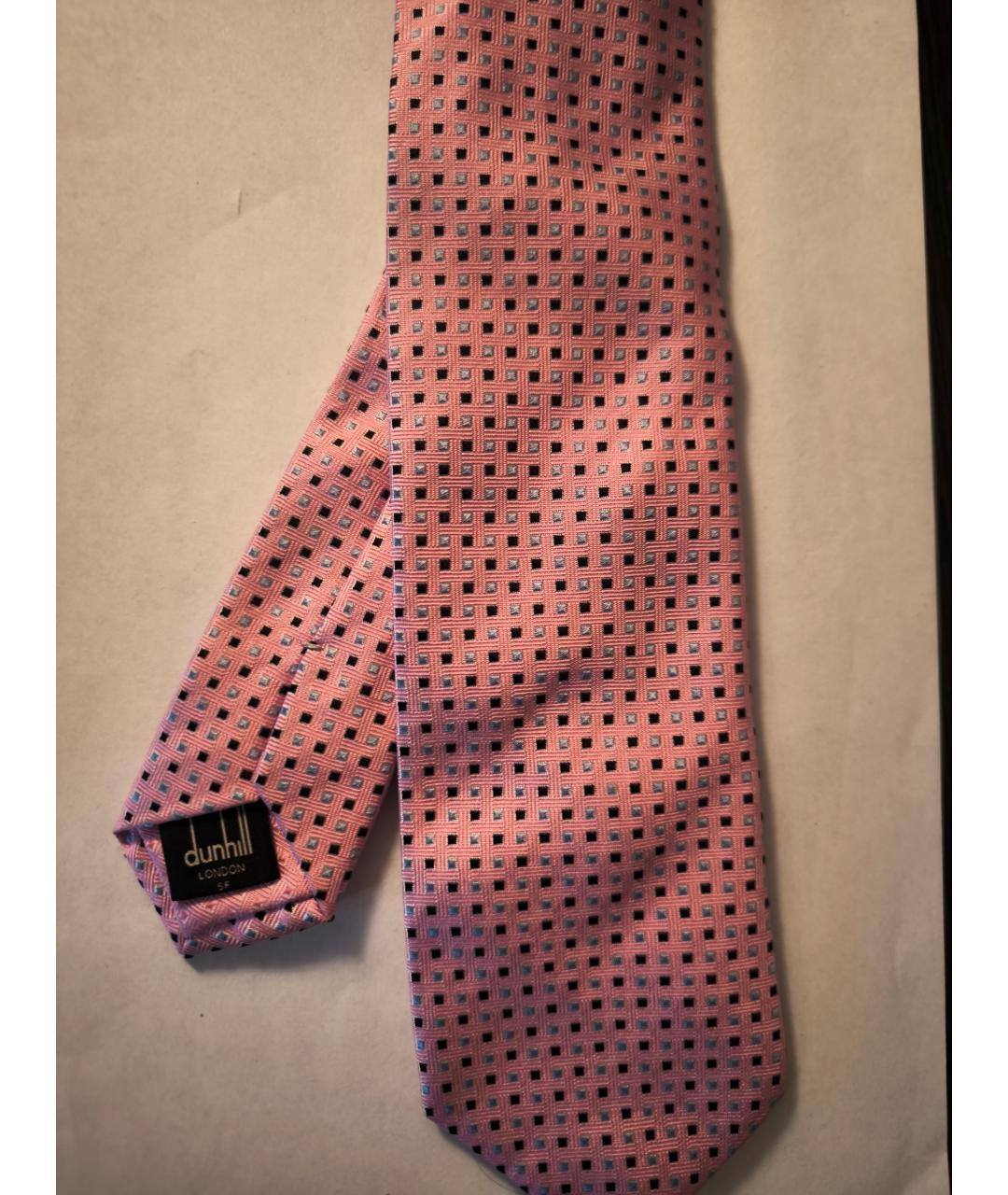 DUNHILL Розовый тканевый галстук, фото 4