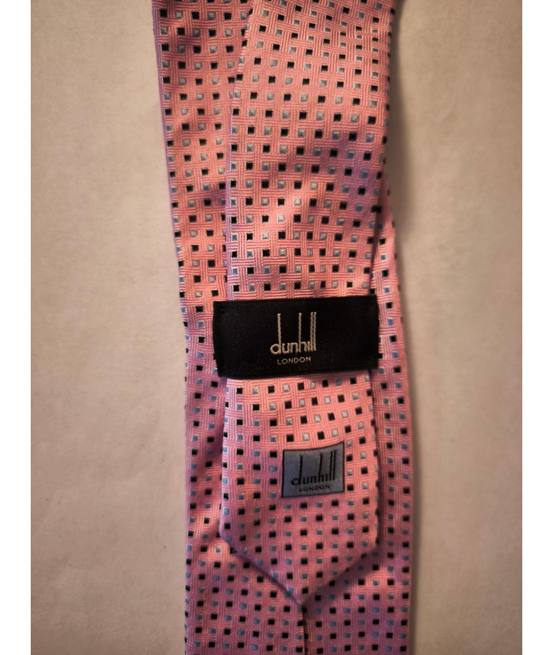 DUNHILL Розовый тканевый галстук, фото 3