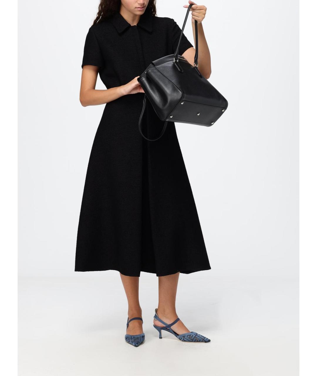 FENDI Черная кожаная сумка тоут, фото 2