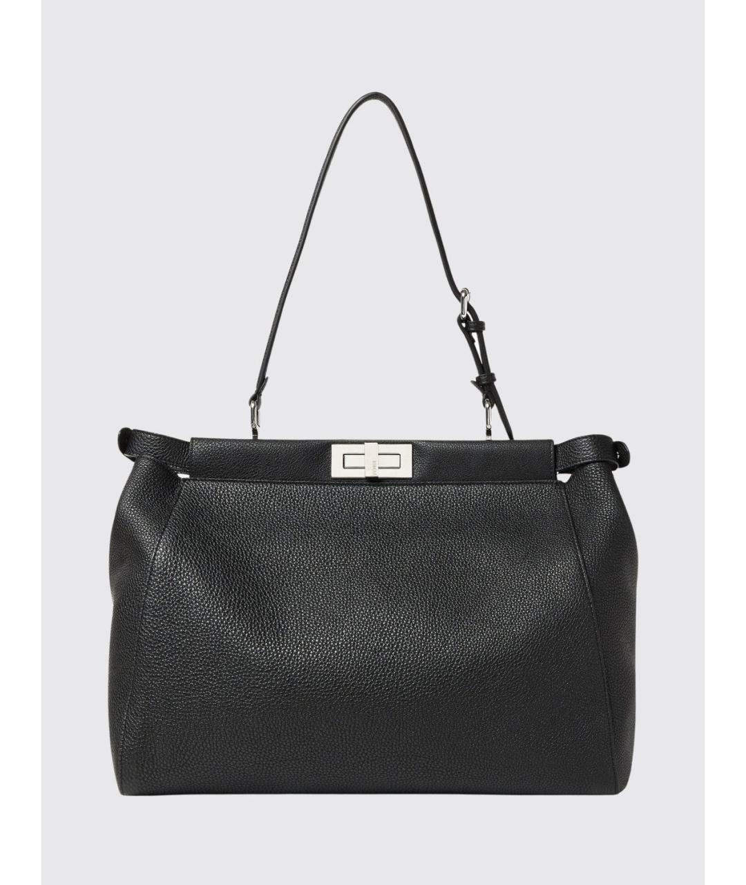 FENDI Черная кожаная сумка тоут, фото 2
