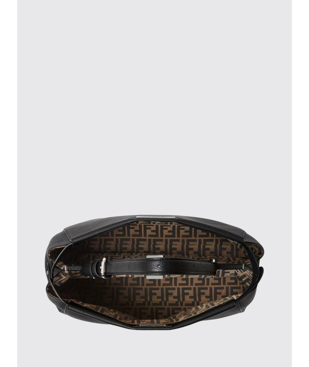 FENDI Черная кожаная сумка тоут, фото 4