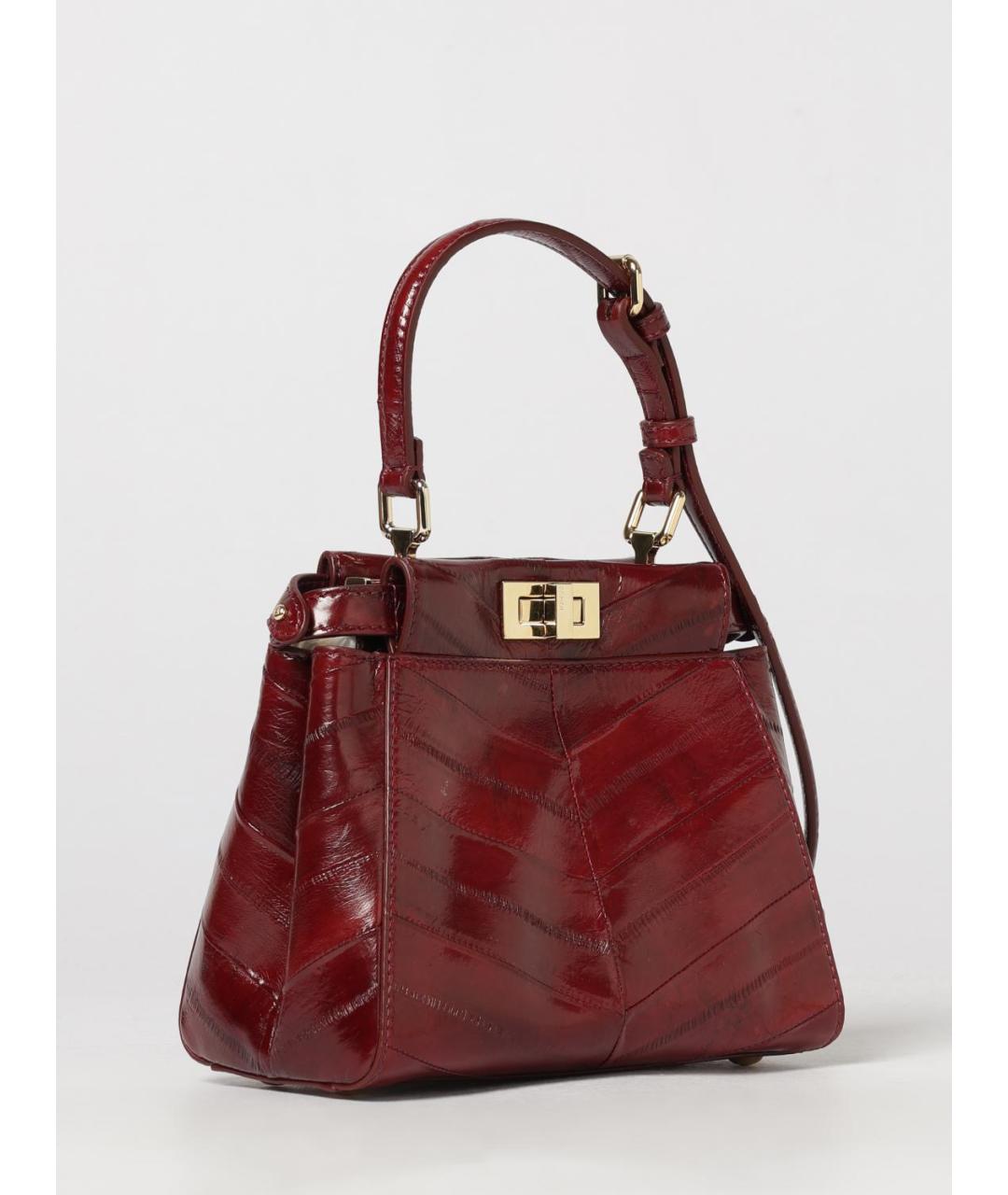 FENDI Бордовая сумка тоут из экзотической кожи, фото 3