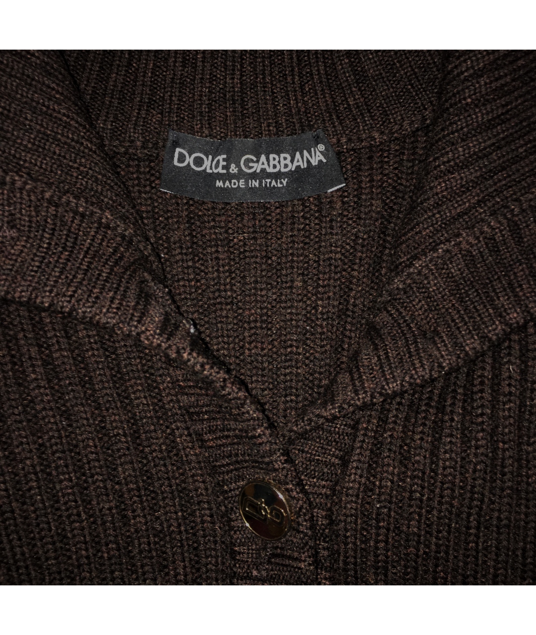 DOLCE&GABBANA Коричневый шерстяной кардиган, фото 4