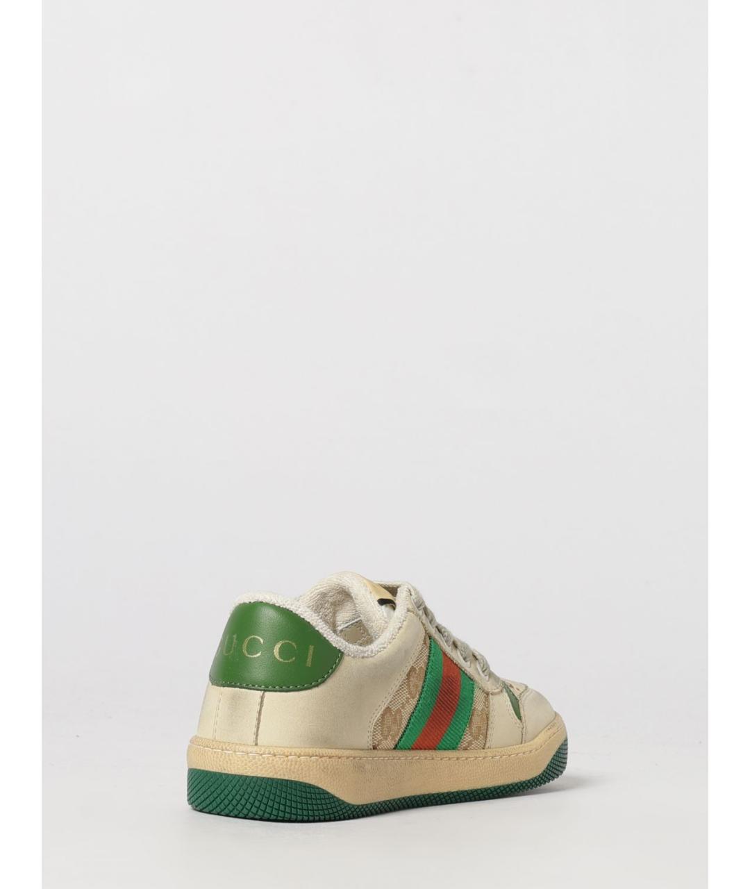 GUCCI Бежевые кожаные кеды, фото 3
