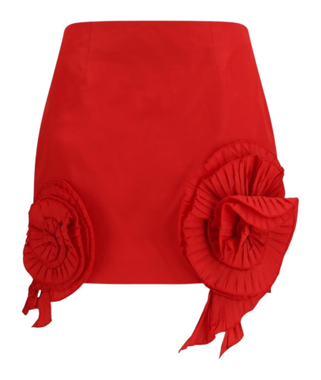 BLUMARINE Красная полиэстеровая юбка мини, фото 1