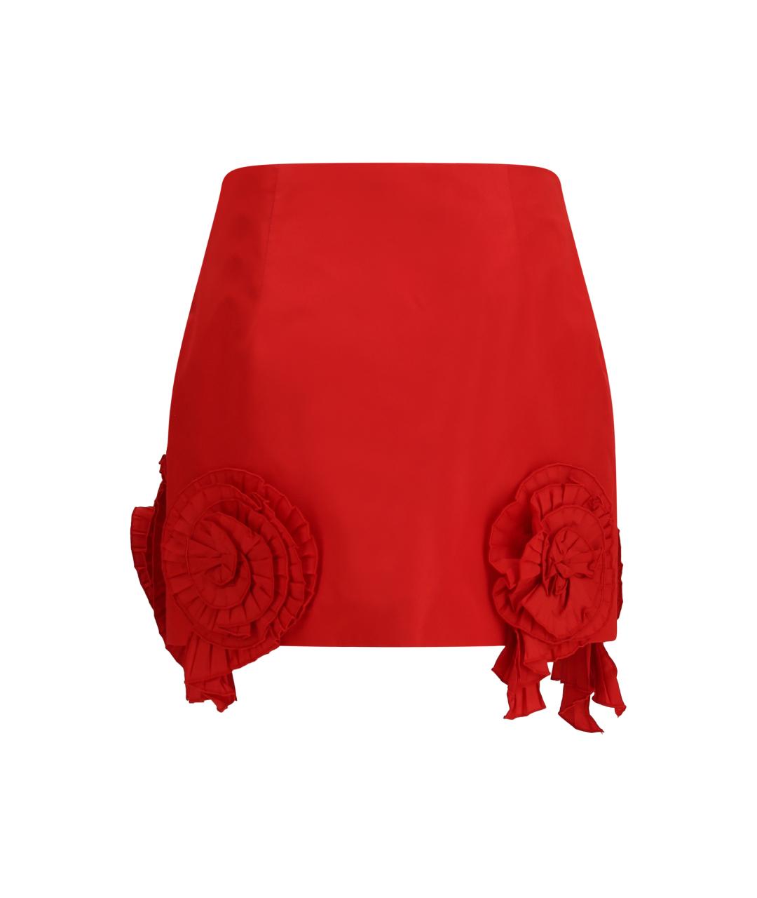 BLUMARINE Красная полиэстеровая юбка мини, фото 2