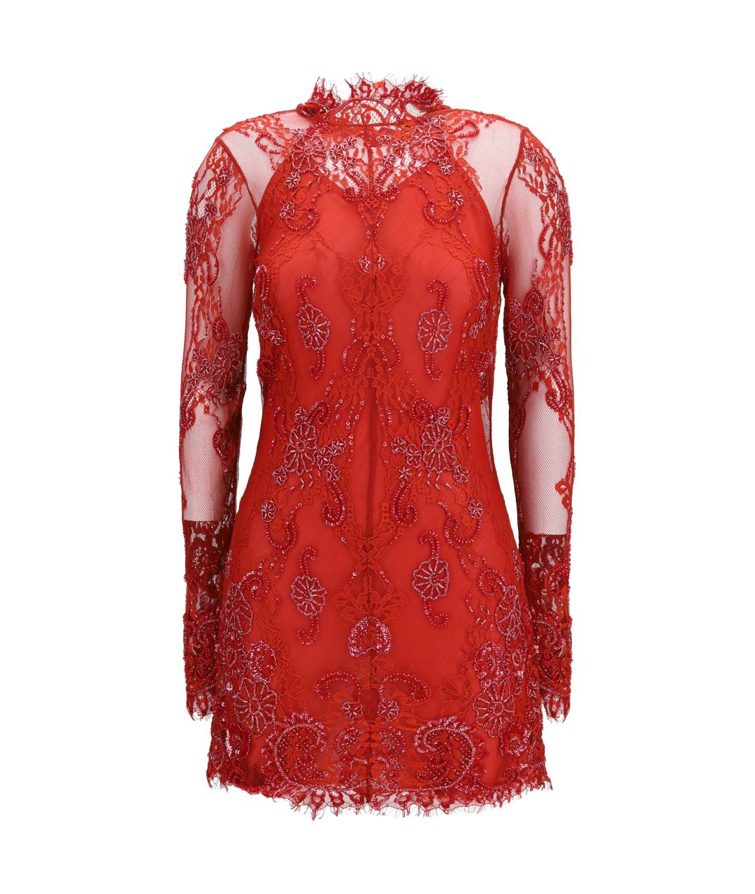 BLUMARINE Красное полиамидовое коктейльное платье, фото 4