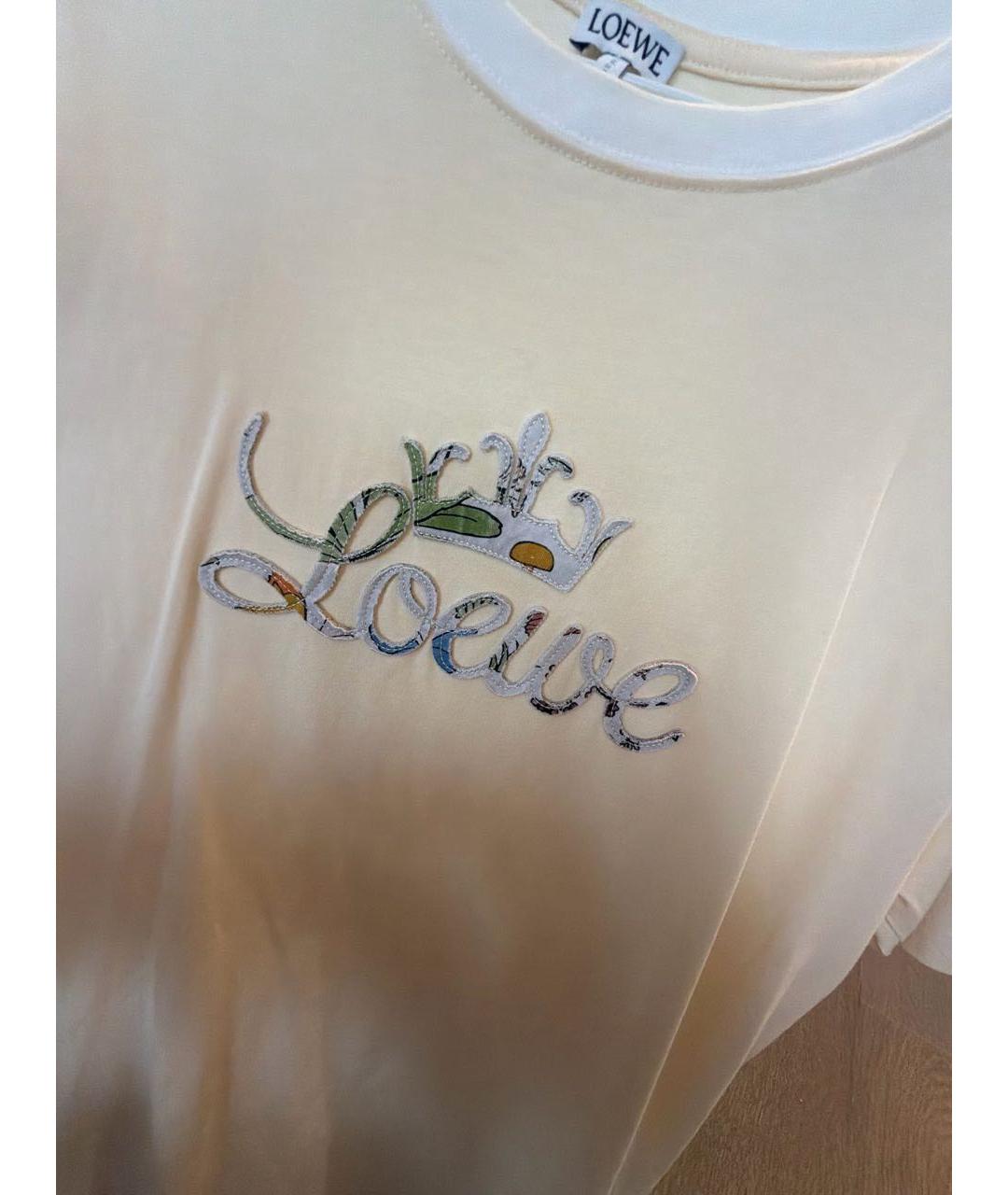 LOEWE Бежевая хлопковая футболка, фото 3