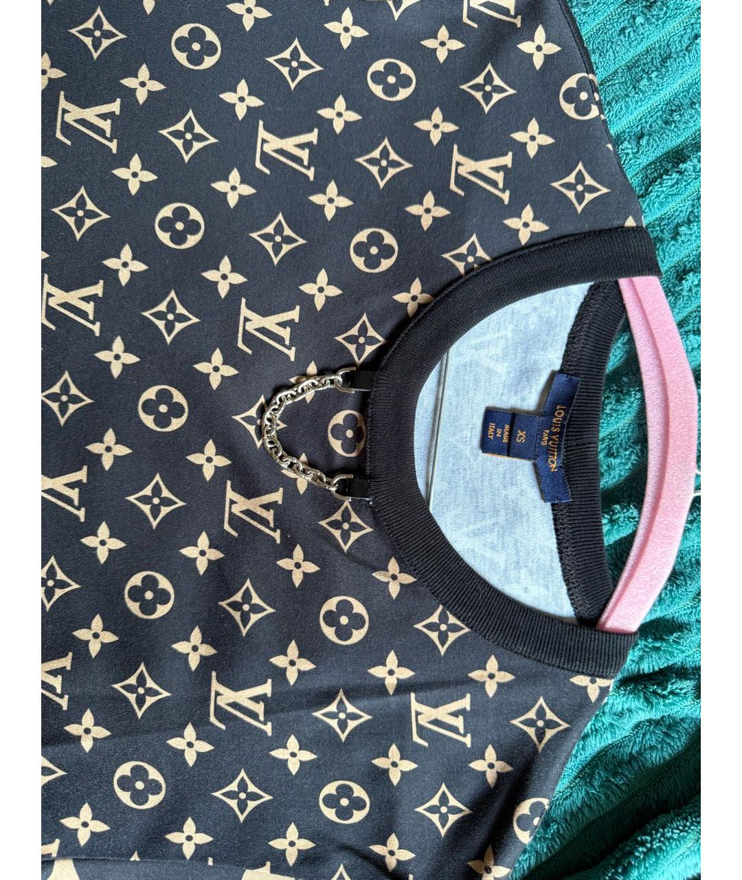 LOUIS VUITTON Коричневая хлопковая футболка, фото 4