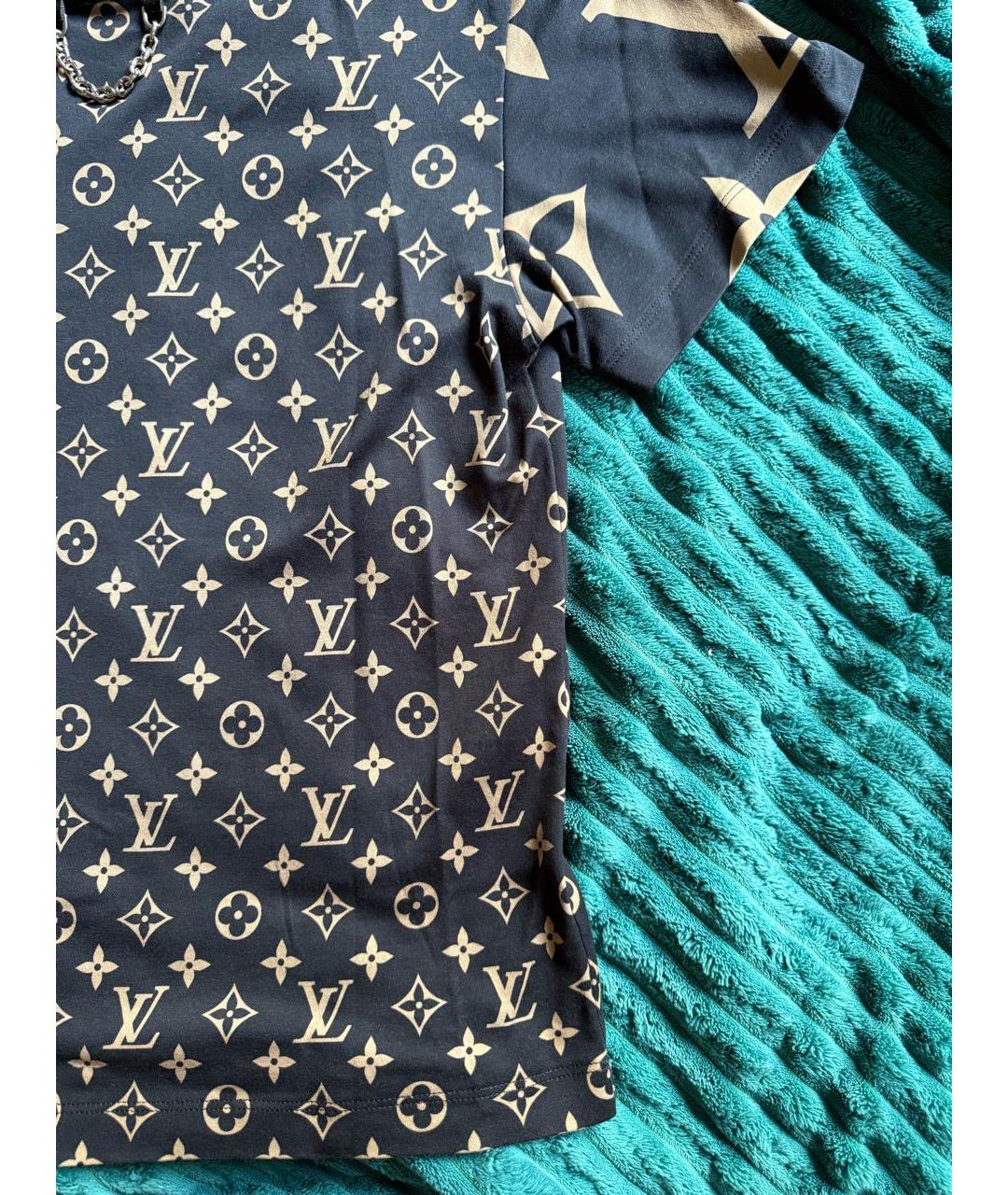 LOUIS VUITTON Коричневая хлопковая футболка, фото 3