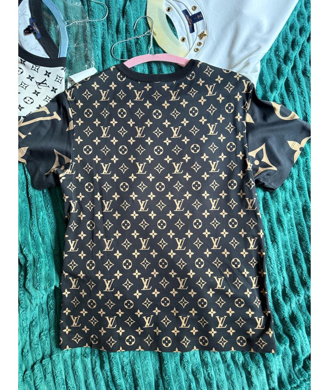 LOUIS VUITTON Коричневая хлопковая футболка, фото 2