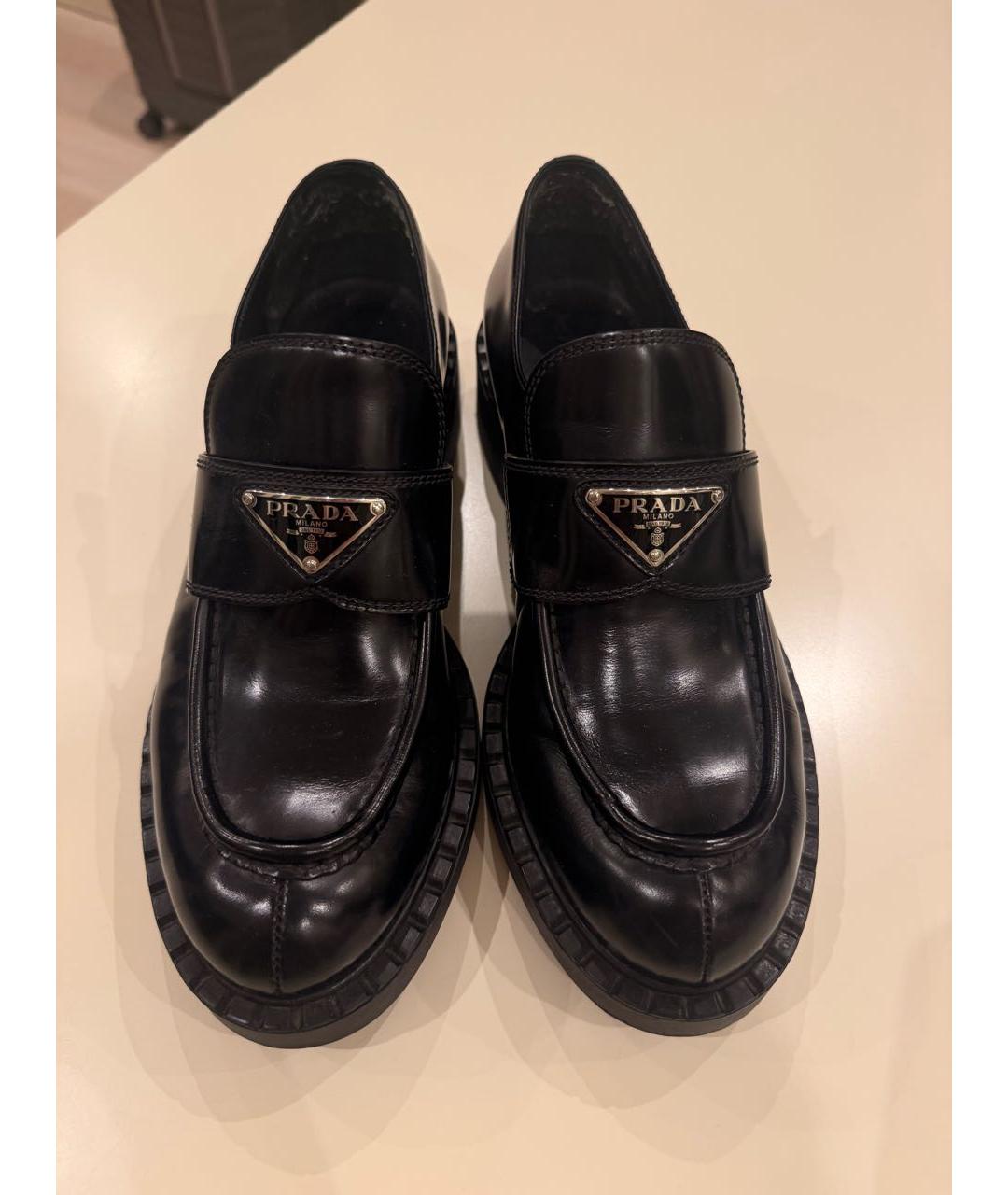 PRADA Черные кожаные лоферы, фото 2