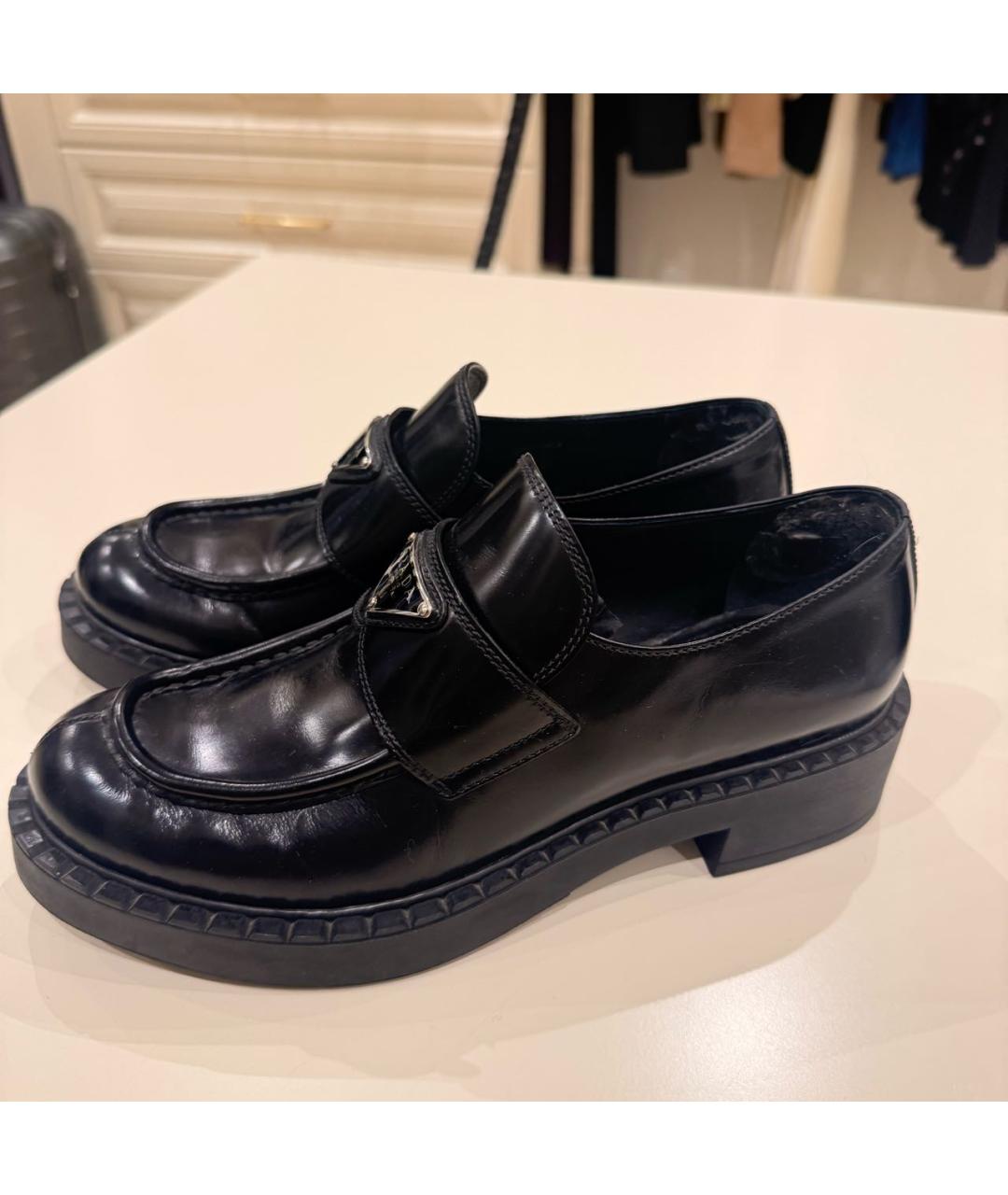 PRADA Черные кожаные лоферы, фото 6