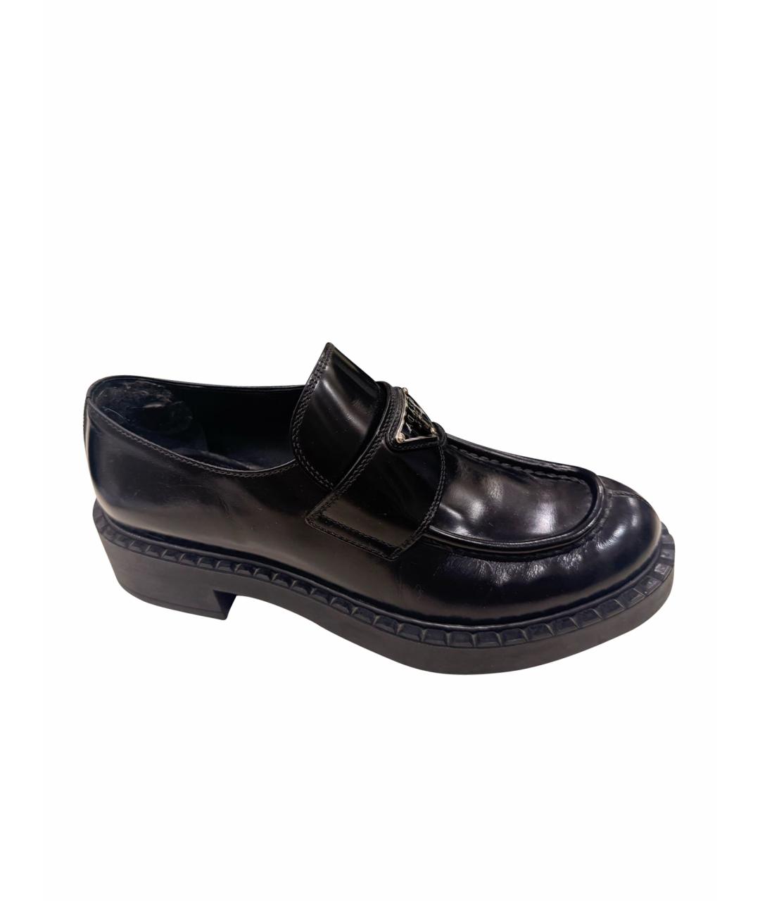 PRADA Черные кожаные лоферы, фото 1