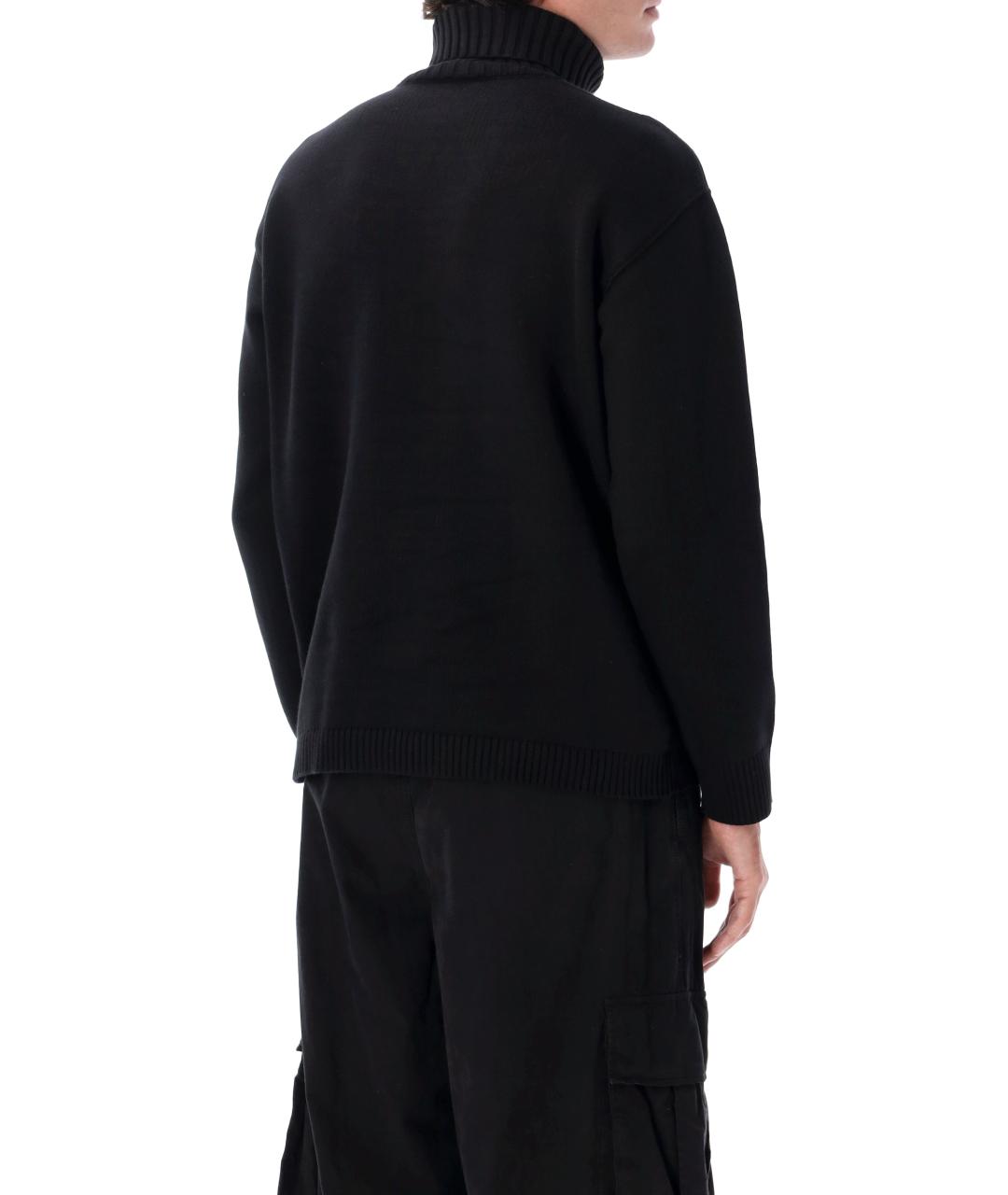 STONE ISLAND Черный хлопковый джемпер / свитер, фото 3