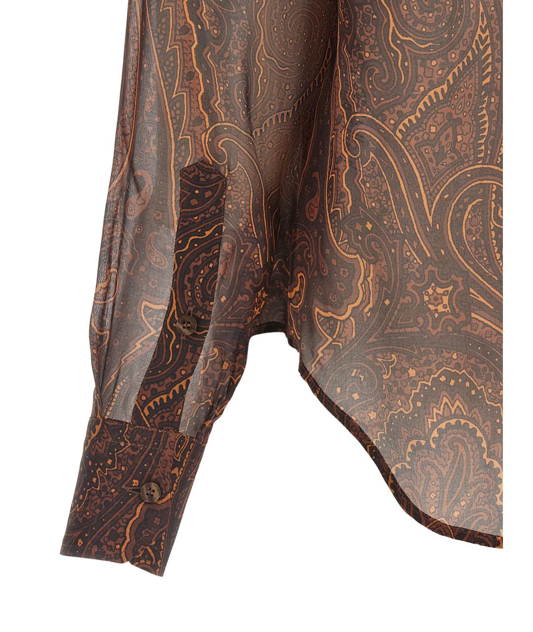 ETRO Коричневая шелковая блузы, фото 4