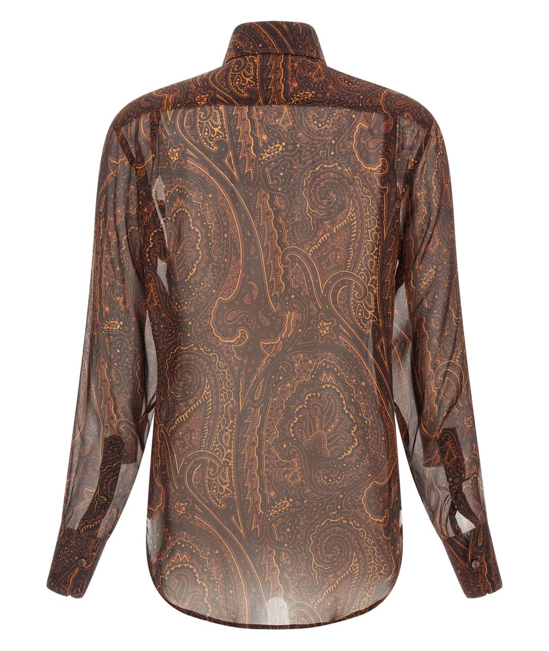 ETRO Коричневая шелковая блузы, фото 2