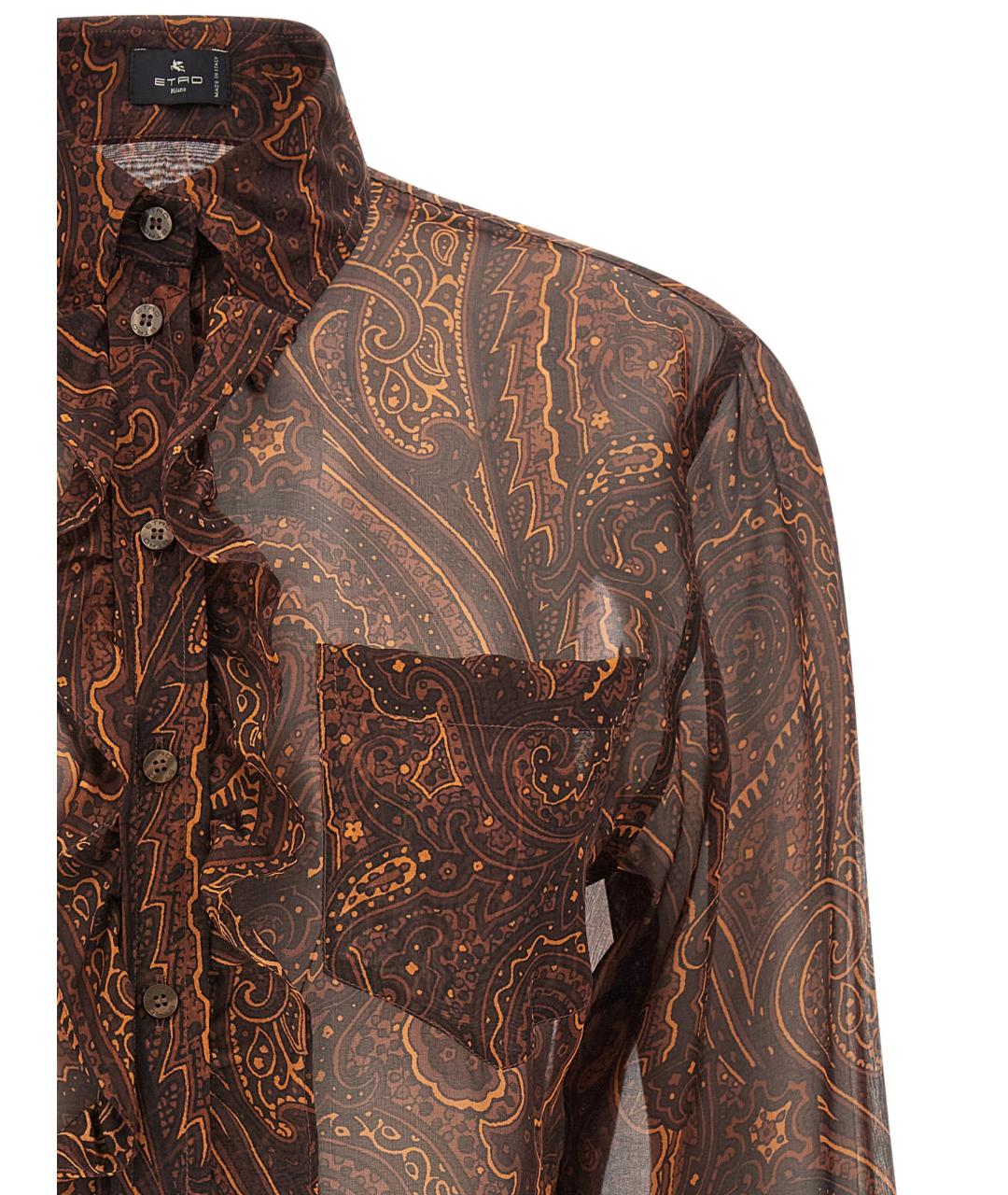ETRO Коричневая шелковая блузы, фото 3