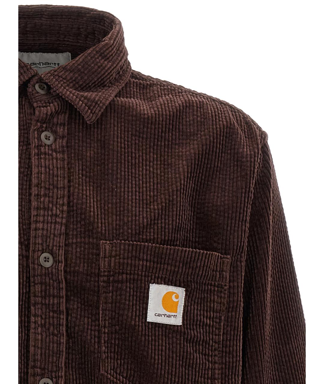 CARHARTT WIP Коричневая хлопковая кэжуал рубашка, фото 3