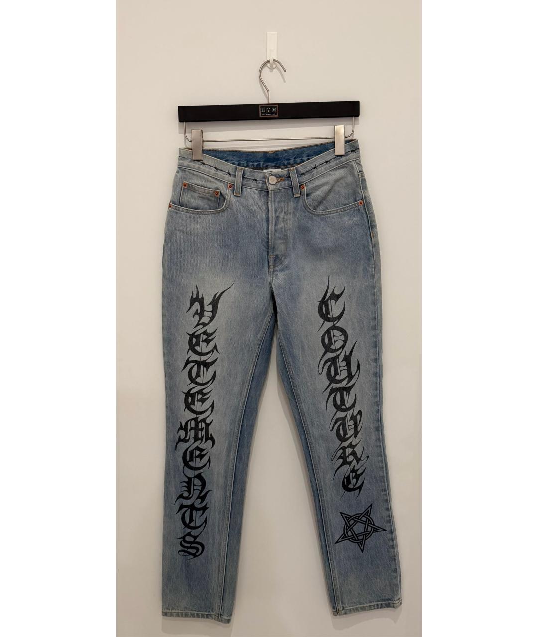VETEMENTS Голубые хлопковые прямые джинсы, фото 6
