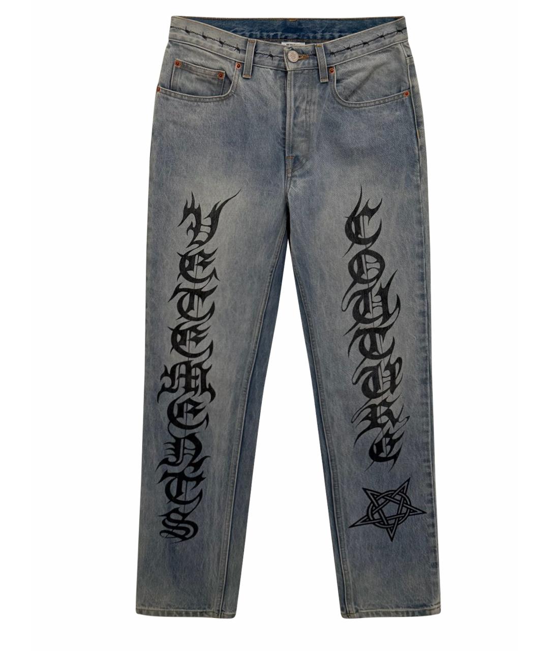 VETEMENTS Голубые хлопковые прямые джинсы, фото 1