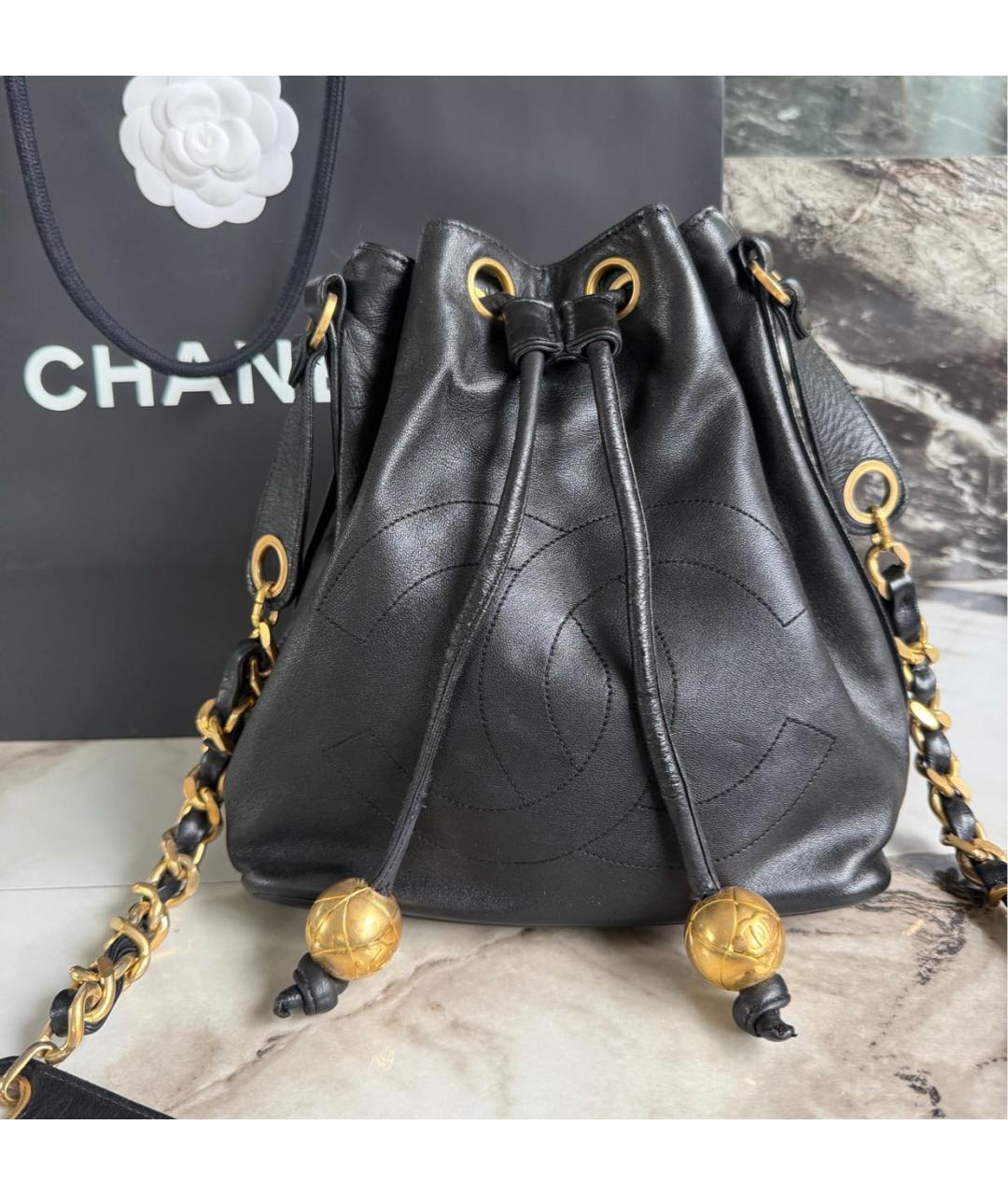 CHANEL Черная кожаная сумка через плечо, фото 3