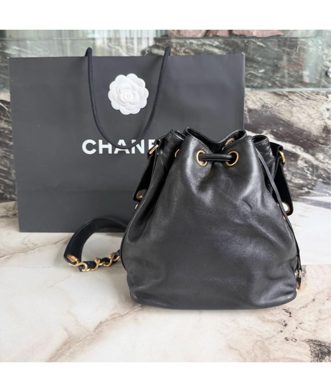 CHANEL Черная кожаная сумка через плечо, фото 4