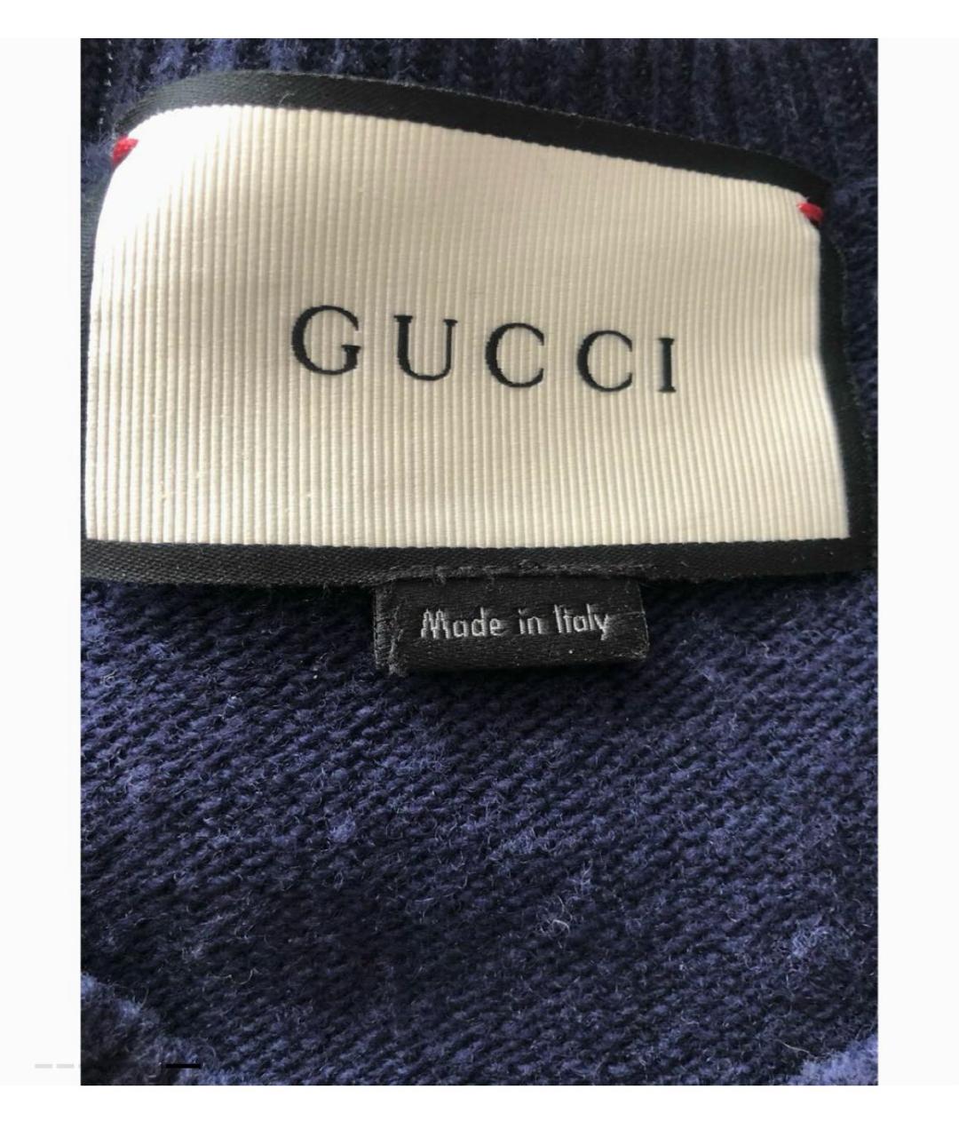 GUCCI Темно-синий шерстяной джемпер / свитер, фото 8