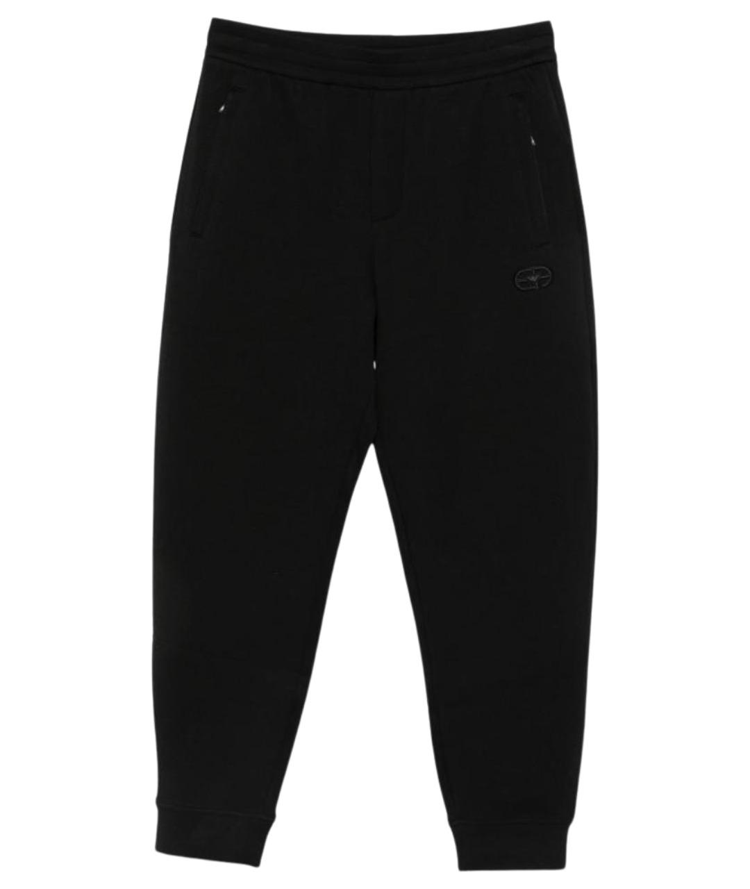EMPORIO ARMANI Черные хлопковые повседневные брюки, фото 1