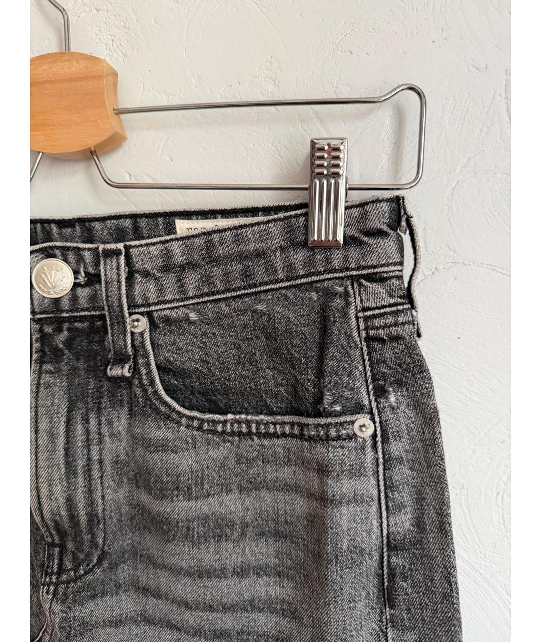 RAG & BONE Серая деним юбка мини, фото 4