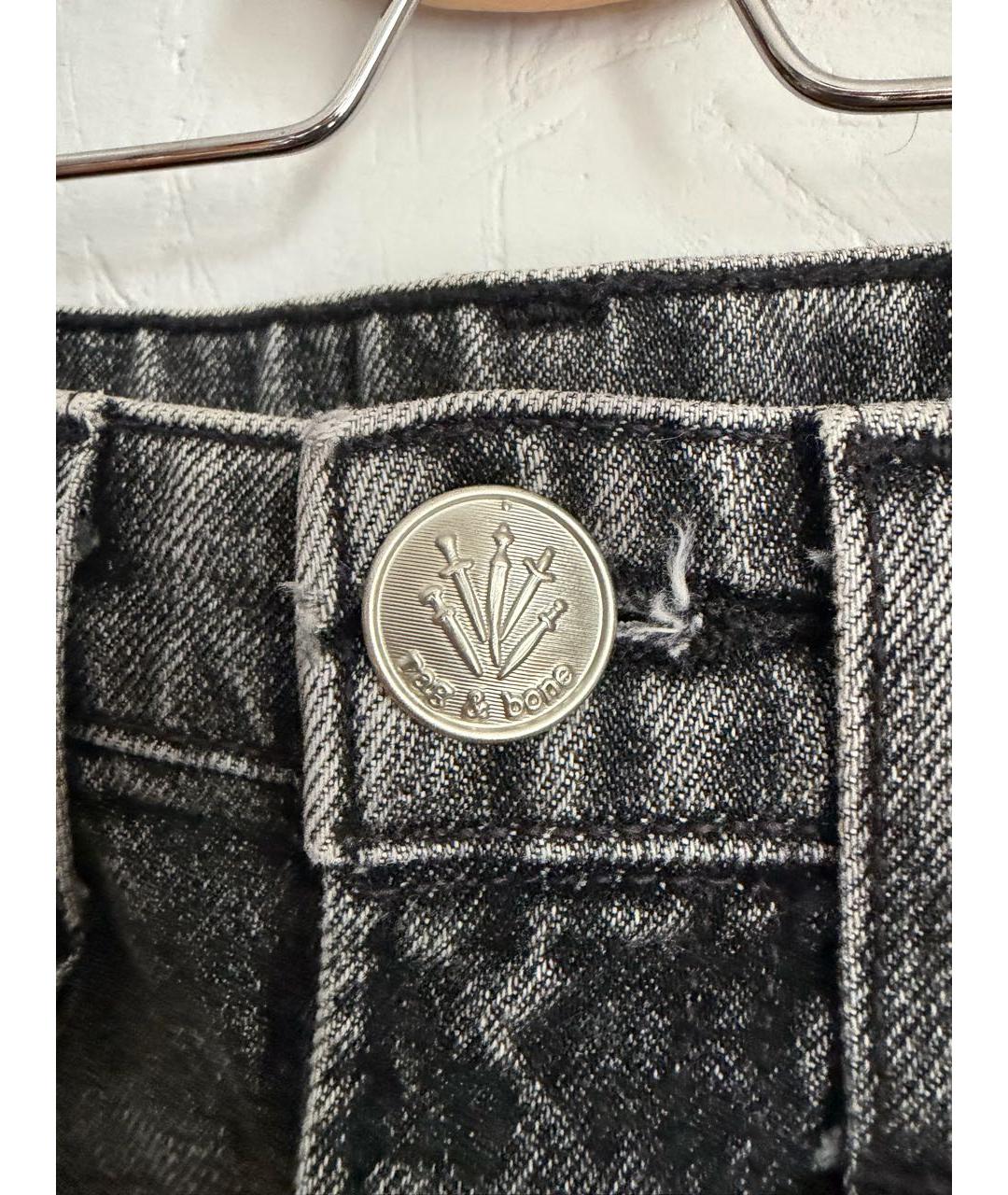 RAG & BONE Серая деним юбка мини, фото 5