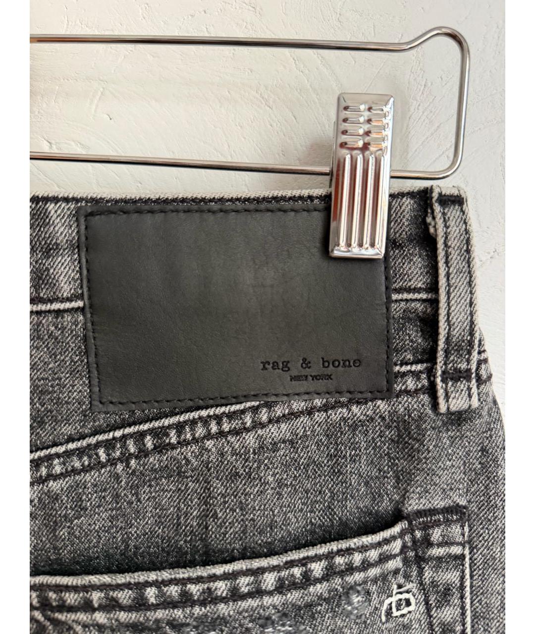 RAG & BONE Серая деним юбка мини, фото 6
