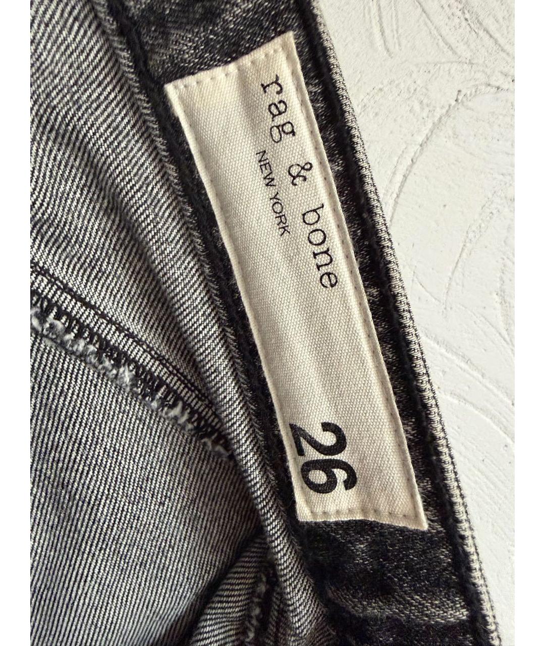 RAG & BONE Серая деним юбка мини, фото 7