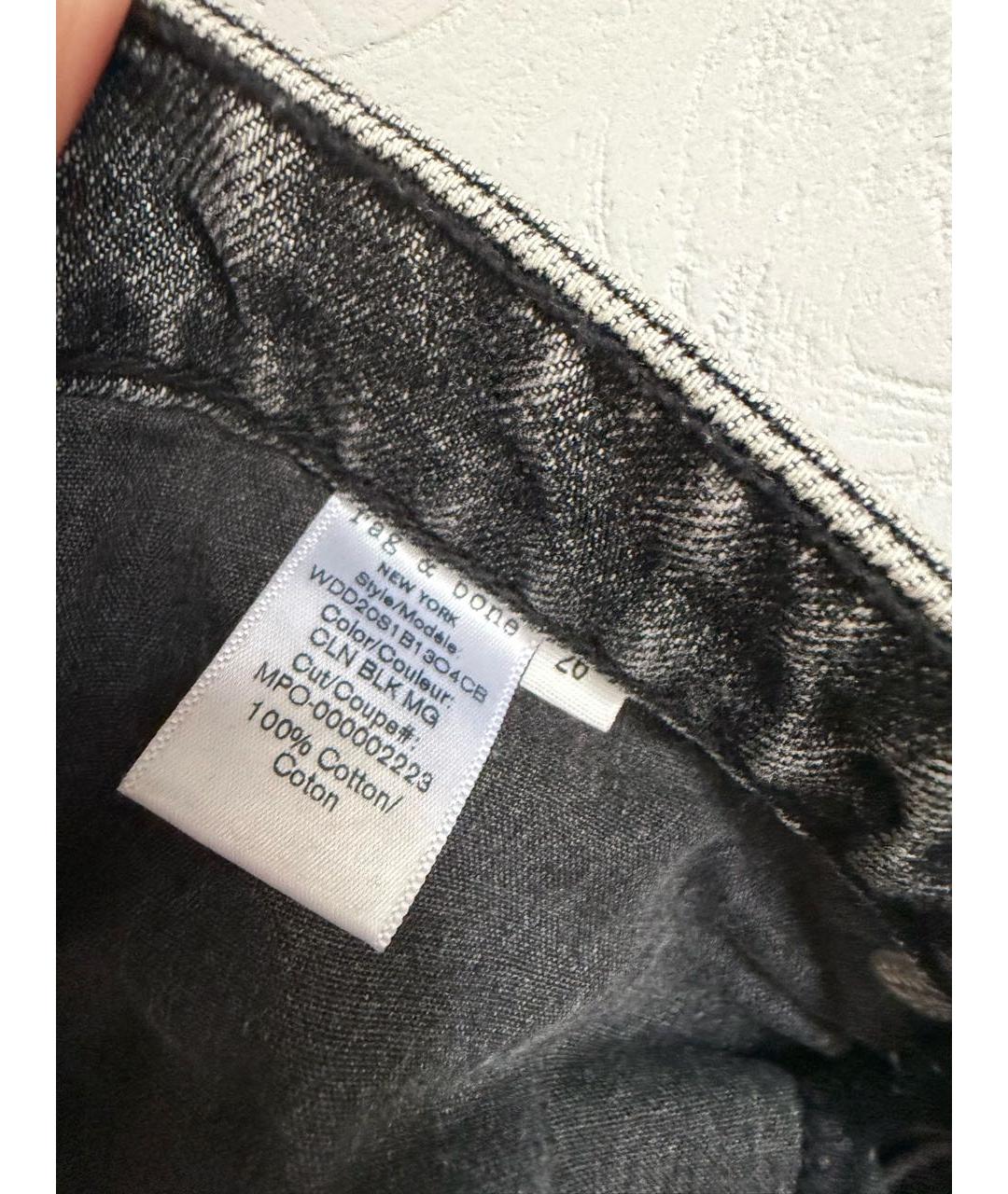 RAG & BONE Серая деним юбка мини, фото 8