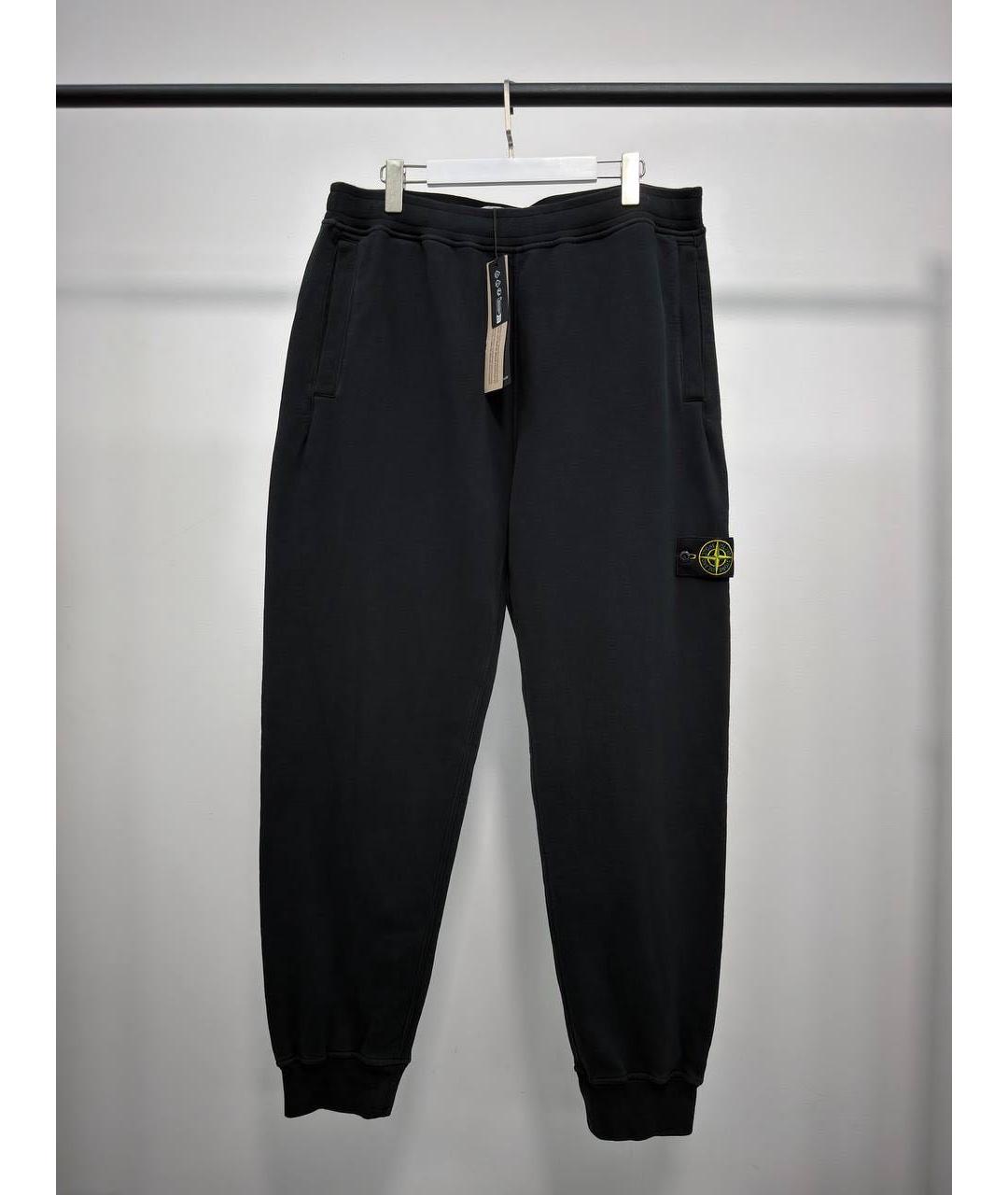 STONE ISLAND Черные хлопко-эластановые повседневные брюки, фото 5