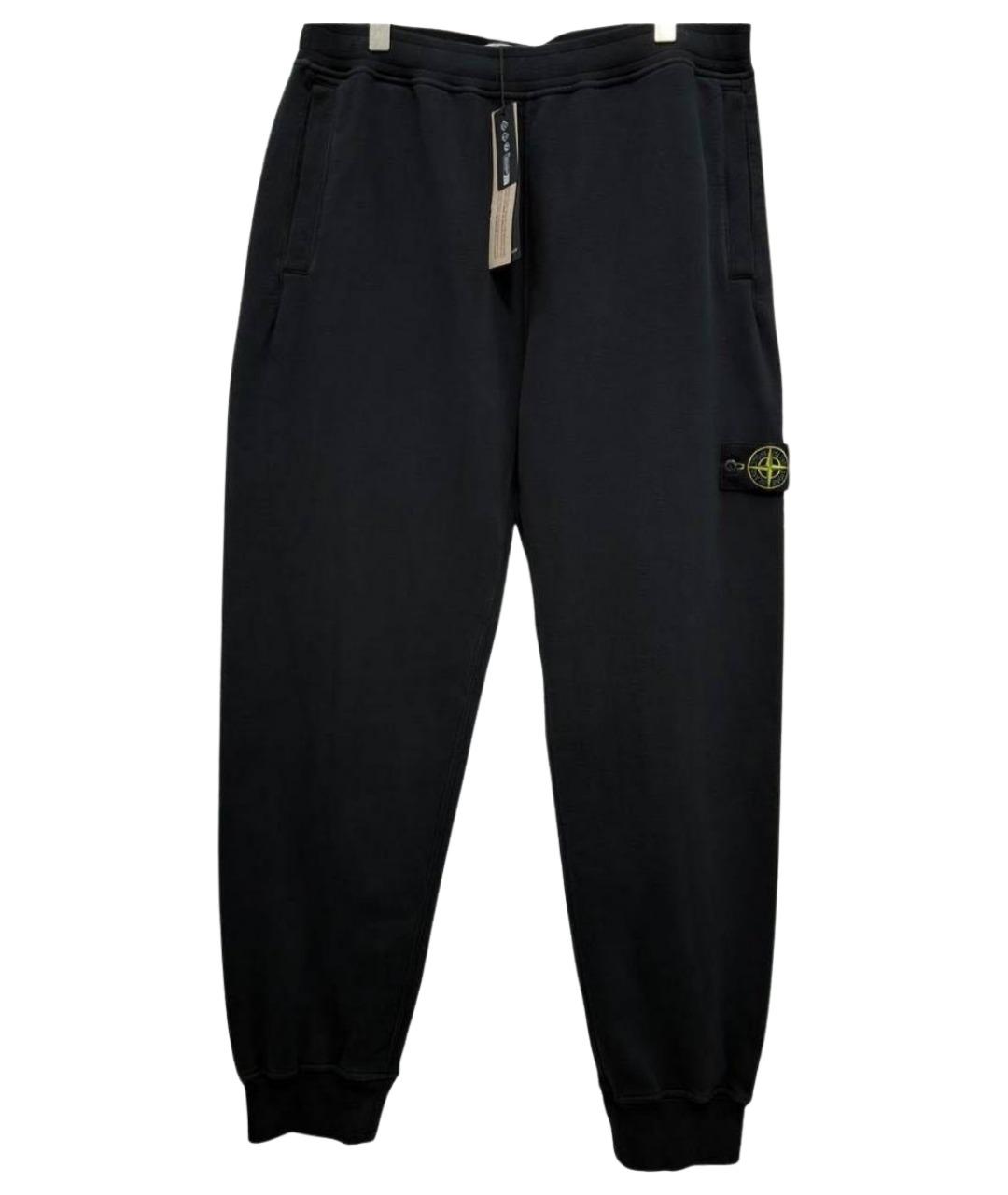 STONE ISLAND Черные хлопко-эластановые повседневные брюки, фото 1