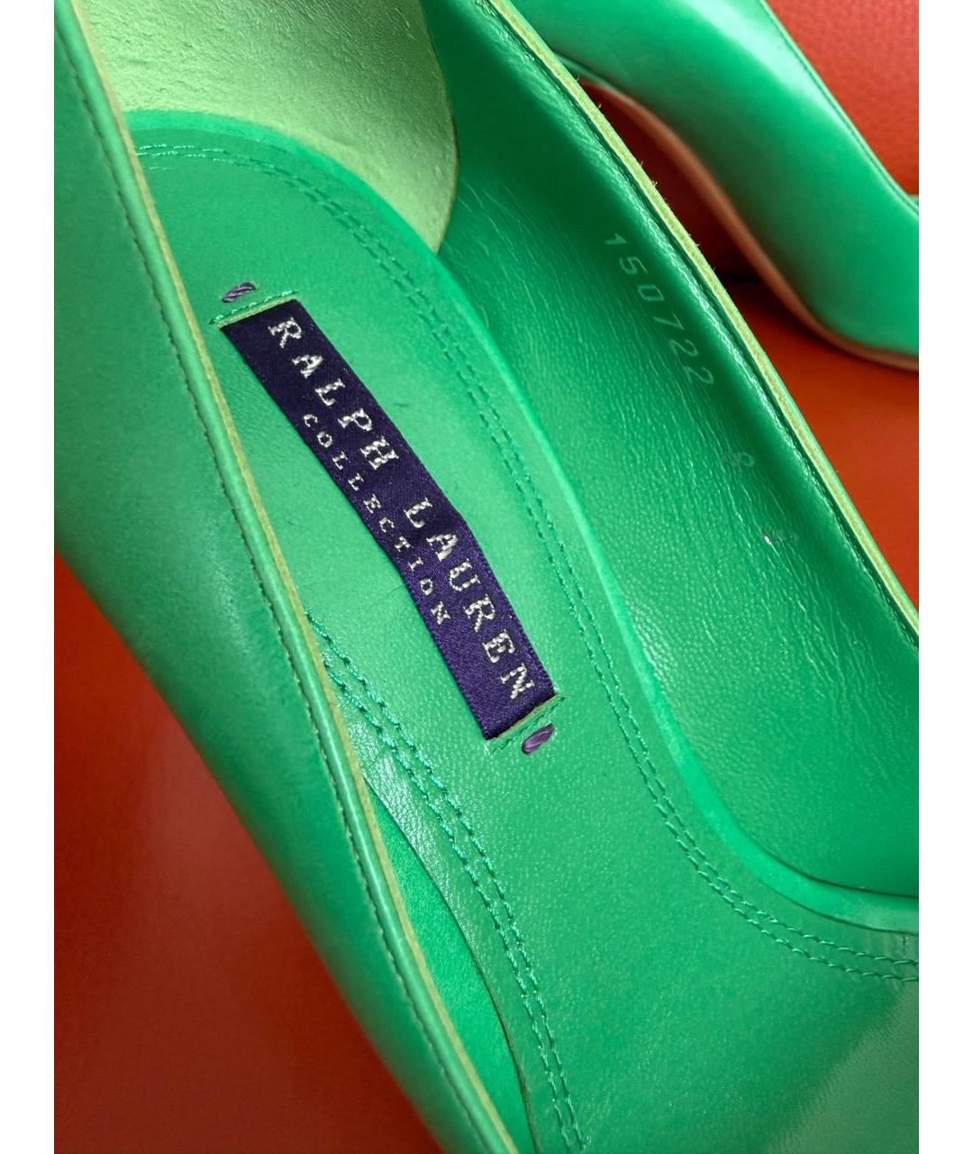 RALPH LAUREN COLLECTION Зеленые кожаные туфли, фото 5