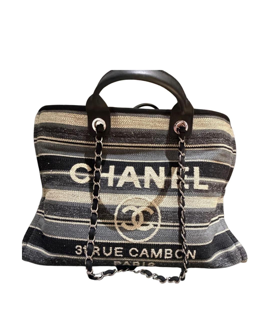 CHANEL Серая шерстяная сумка тоут, фото 1
