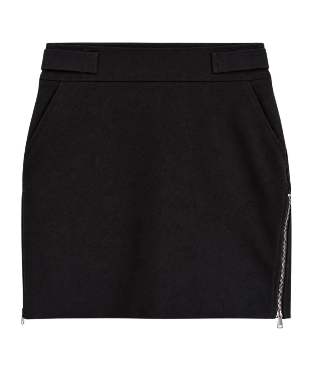 MAX MARA Черная шерстяная юбка мини, фото 1