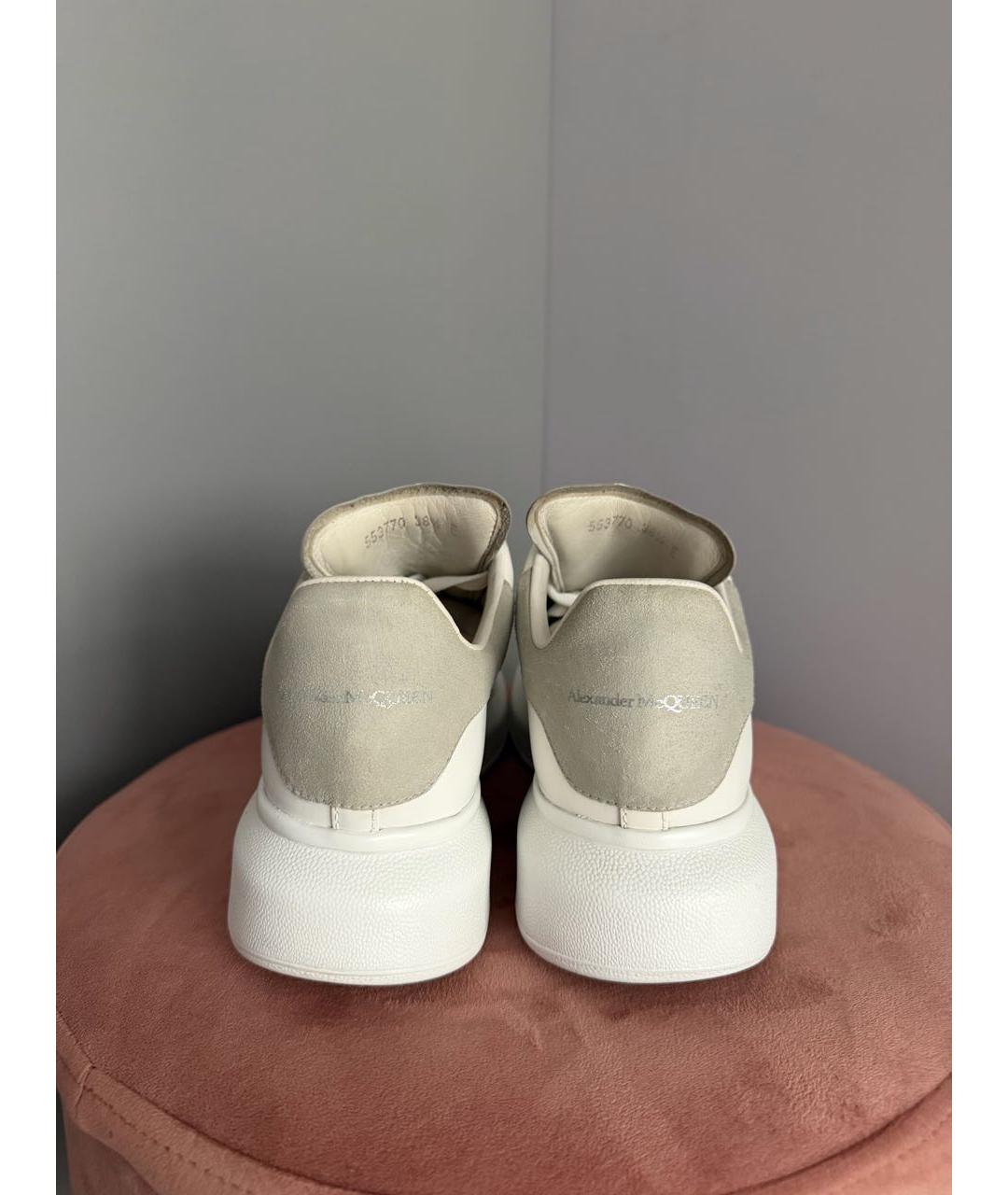 ALEXANDER MCQUEEN Белые кожаные кеды, фото 4